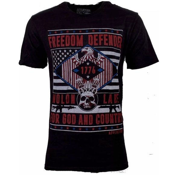 AFFLICTION Men's T-Shirt S/S IRON EAGLE Tee Black - Picture 11 of 11